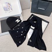 Chanel 24A Sequined Logo Scarf Black - 180x67cm - 4