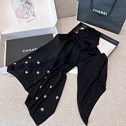 Chanel 24A Sequined Logo Scarf Black - 180x67cm - 2