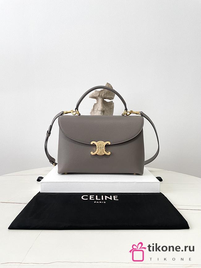 Celine Medium Nino Bag In Supple Grained Calfskin Gray - 25x17.5x10cm - 1