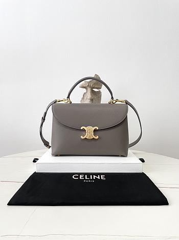 Celine Medium Nino Bag In Supple Grained Calfskin Gray - 25x17.5x10cm