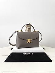 Celine Medium Nino Bag In Supple Grained Calfskin Gray - 25x17.5x10cm - 5