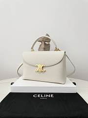 Celine Medium Nino Bag In Supple Grained Calfskin White - 25x17.5x10cm - 6