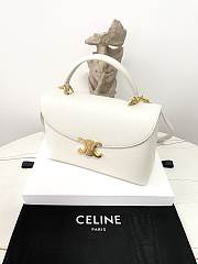 Celine Medium Nino Bag In Supple Grained Calfskin White - 25x17.5x10cm - 3