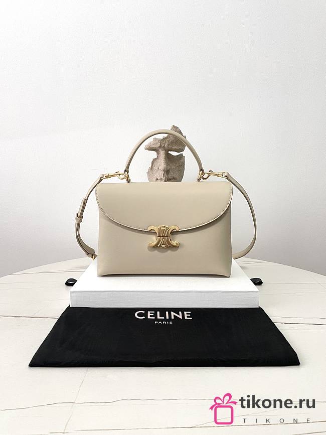 Celine Medium Nino Bag In Smooth Satinated Calfskin Beige - 25x17.5x10cm - 1