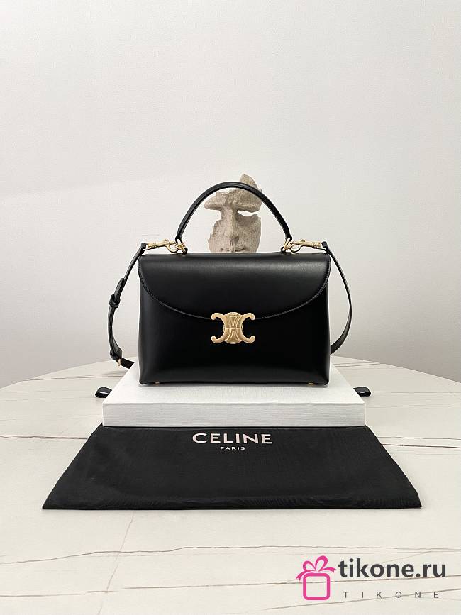 Celine Medium Nino Bag In Smooth Satinated Calfskin Black - 25x17.5x10cm - 1