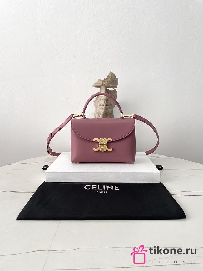 Celine Teen Nino Bag In Smooth Satinated Calfskin Pink - 20.5x13x8cm - 1