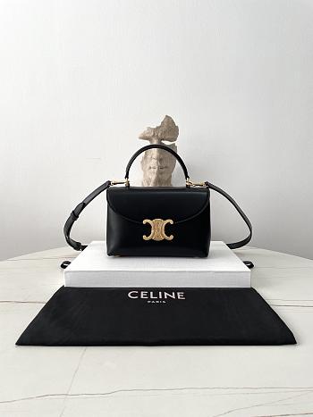 Celine Teen Nino Bag In Smooth Satinated Calfskin Black - 20.5x13x8cm