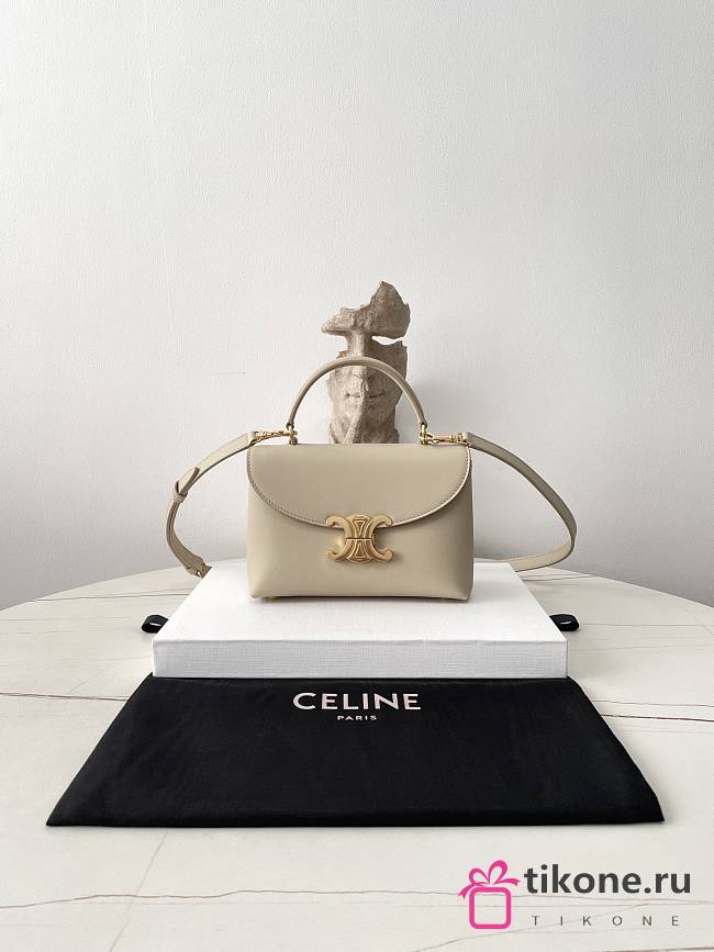 Celine Teen Nino Bag In Smooth Satinated Calfskin Beige - 20.5x13x8cm - 1