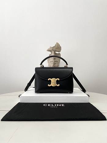 Celine Teen Nino Bag In Supple Grained Calfskin Black - 20.5x13x8cm