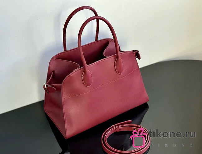 The Row Soft Margaux 12 Bag in Calfskin Leather Red - 32x23x18cm - 1