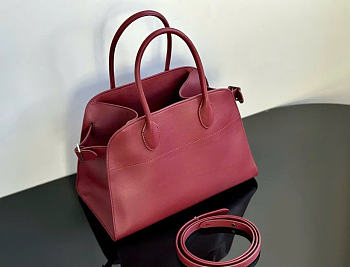 The Row Soft Margaux 12 Bag in Calfskin Leather Red - 32x23x18cm