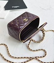 Chanel Clutch With Strap Shiny Lambskin & Gold Metal Burgundy - 9.5×17×8cm - 5