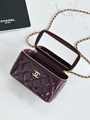 Chanel Clutch With Strap Shiny Lambskin & Gold Metal Burgundy - 9.5×17×8cm - 3