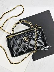 Chanel Clutch With Strap Shiny Lambskin & Gold Metal Black - 9.5×17×8cm - 1