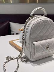 Chanel Classic Mini Backpack Caviar Silver Tone White - 18×13×9cm - 4