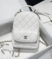 Chanel Classic Mini Backpack Caviar Gold Tone White - 18×13×9cm - 1