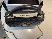 Chanel Flap Bag With Top Handle Lambskin Gold Tone Black - 17.5x25x8cm - 2