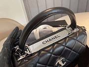 Chanel Flap Bag With Top Handle Lambskin Silver Tone Black - 17.5x25x8cm - 3