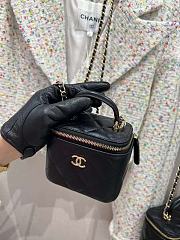 Chanel Classic Top Handle Vanity Case with Chain Quilted Lambskin Mini Black - 11x8.5x7cm - 1