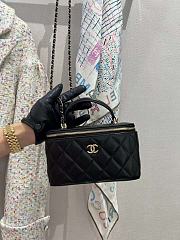 Chanel Classic Top Handle Vanity Case with Chain Quilted Lambskin Small Black - 17x9.5x8cm - 1