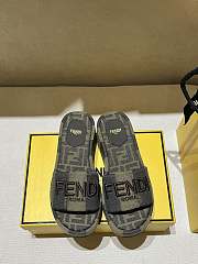 Fendi Sunshine Brown Fabric Flatform Slides - 5