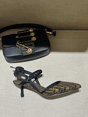 Fendi Colibri Lite Medium Heel Black Chenille Slingbacks 55mm - 2