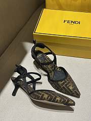 Fendi Colibri Lite Medium Heel Black Chenille Slingbacks 55mm - 3