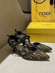 Fendi Colibri Lite Medium Heel Black Chenille Slingbacks 55mm - 6