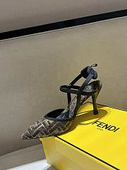 Fendi Colibri Lite High Heeled Black Chenille Slingbacks 85mm - 4