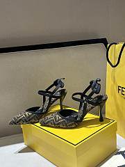 Fendi Colibri Lite High Heeled Black Chenille Slingbacks 85mm - 3