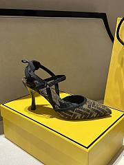 Fendi Colibri Lite High Heeled Black Chenille Slingbacks 85mm - 2