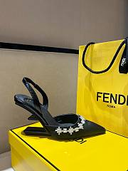 Fendi First Black Satin Slingback Heels 95mm - 5