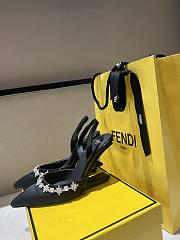 Fendi First Black Satin Slingback Heels 95mm - 2