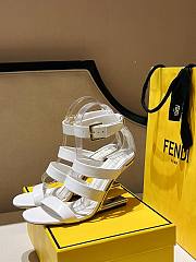 Fendi First White Leather High Heel Sandals  - 1