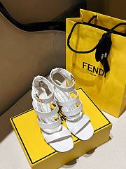 Fendi First White Leather High Heel Sandals  - 6