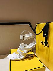 Fendi First White Leather High Heel Sandals  - 2