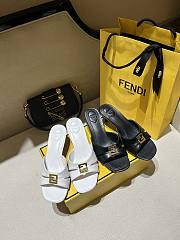 Fendi Ffold Leather Medium Heeled Sandals 55mm - 4