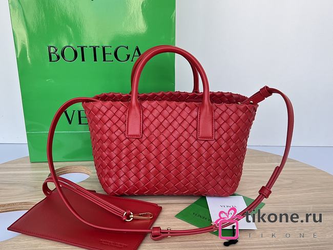 Bottega Veneta Mini Cabat Tote Red - 20x15x12cm - 1