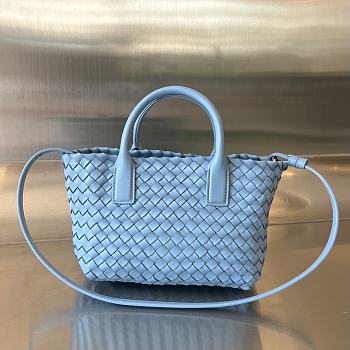 Bottega Veneta Mini Cabat Tote Blue - 20x15x12cm