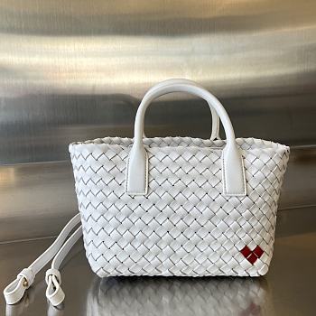 Bottega Veneta Mini Cabat Tote White With Heart - 20x15x12cm