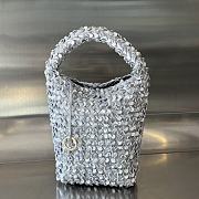 Bottega Veneta Small Cabat Bucket Sequinned Intrecciato Silver - 26x21x13cm - 6