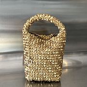 Bottega Veneta Small Cabat Bucket Sequinned Intrecciato Gold - 26x21x13cm - 1