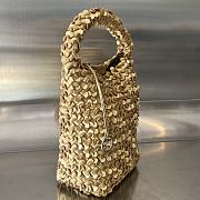 Bottega Veneta Small Cabat Bucket Sequinned Intrecciato Gold - 26x21x13cm - 6