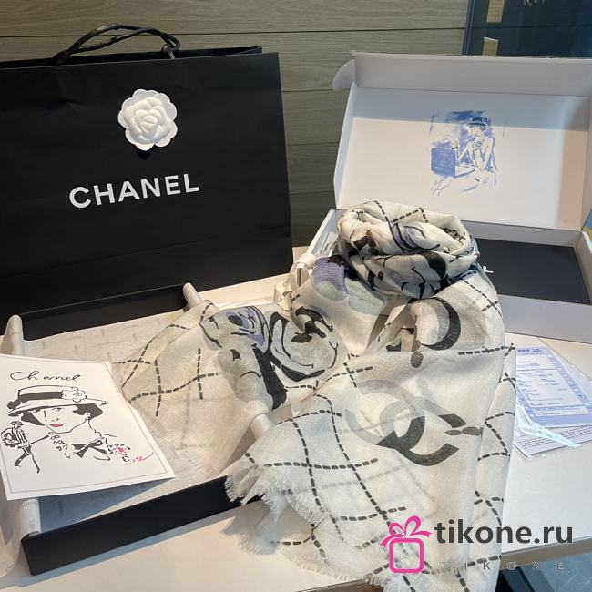 Chanel Scarf White 16798 - 1