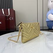 Gucci GG Marmont Super Mini Bag Gold Metallic Chevron Leather - 22x12x2cm - 5