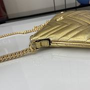 Gucci GG Marmont Super Mini Bag Gold Metallic Chevron Leather - 22x12x2cm - 2