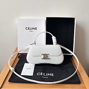 Teen Celine Lola In Shiny Calfskin White Silver Hardware - 20x11.5x5cm - 1