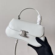 Teen Celine Lola In Shiny Calfskin White Silver Hardware - 20x11.5x5cm - 6