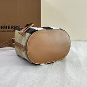 Burberry Check Canvas Leather Bucket Bag - 17.5x10.5x20cm - 4