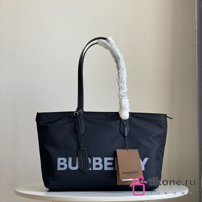 Burberry Medium Logo Nylon Black Tote Bag - 35x12x25cm - 1